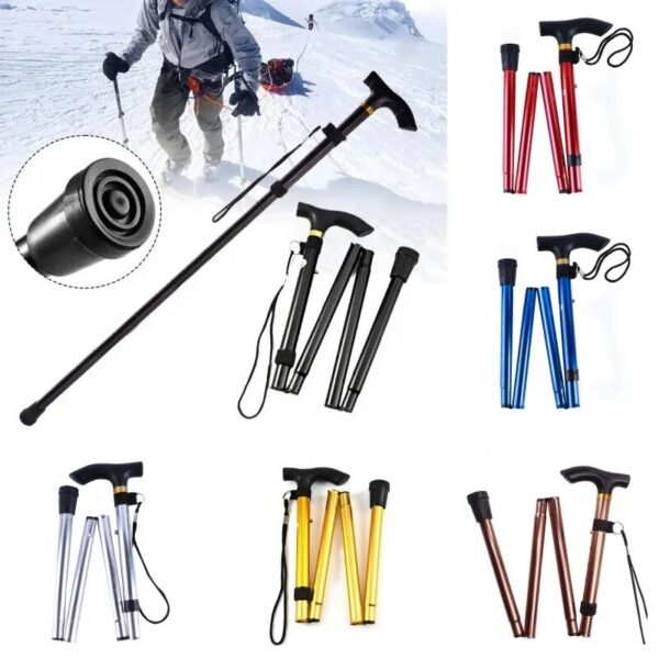1d06c45d229a775a Hiking Camping Mountaineering Walking Stick Telescopic Baton Trekking Poles Folding Cane Crutches Pole Unisex
