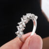 1d087e292d3f9d8b Female Small Natural Diamond Stone Sterling Sier Engagement Ring Vintage Wedding Rings for Women