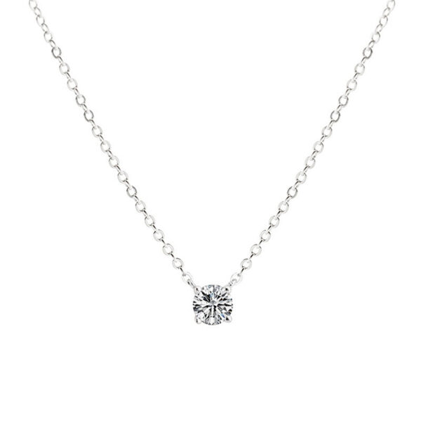 New Trendy Sterling Sier AAA Zircon Choker Necklaces Simple Shiny Diamond CZ Pendants For Women Fine Jewelry NK126