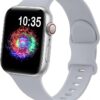 1d15ae5b50afc079 TreasureMax Sport Band Compatible with Apple Watch Bands 38mm 40mm 41mm 42mm 44mm 45mm 49mm,Soft Silicone Strap Compatible for Apple Watch Series 9 Ultra 8 7 6 5 4 3 2 1 SE Men Women Grey 38/40/41MM