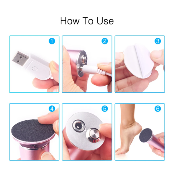1d26a87c7909123a USB Rechargeable Wireless Electric File Cuticle Callus Dead Skin Remover hine Pedicure Tools Foot Heel Care Sandpaper