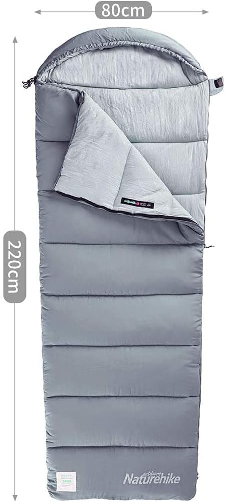 1d55c5dde5bb3010 Naturehike Baumwollschlafsack mit Kapuze, 3-Jahreszeiten-Schlafsack, Leicht, Tragbar und Spleißbar, Gefüllt mit M180/M300 HHochwertiger Baumwolle
