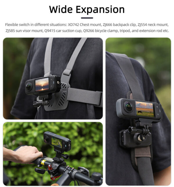 1d63621ce550ea95 Bracket For Insta360 X4 With Magnetic Adapter L-shaped Horizontal Vertical Aluminum Alloy Quick Release Mount Accessory