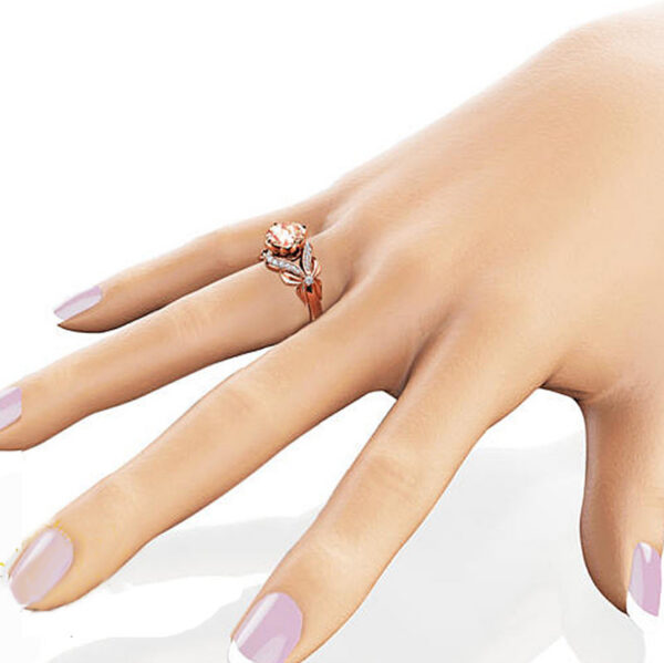 1d6d4c53dbbb1021 Vintage Diamond Rose Gold Wedding Ring for Women pure topaz bague anel Jewelry anillos de Bizuteria Gemstone