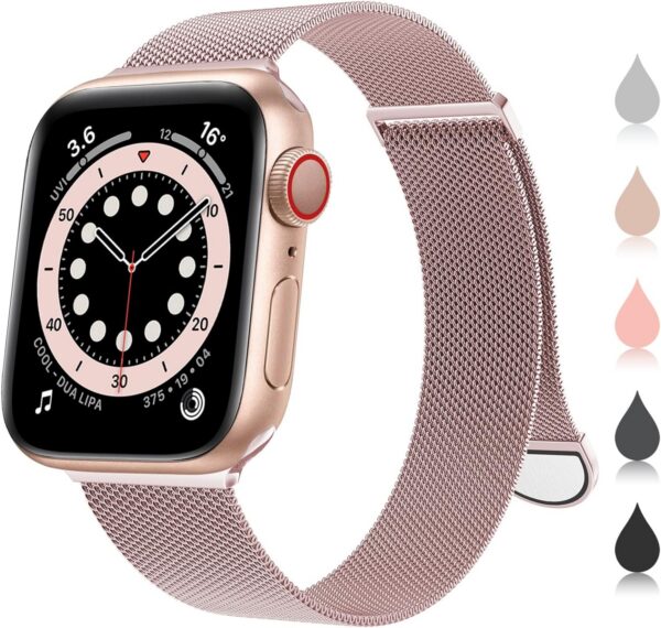 1d914c30a6a8d8bd OULUOQI Compatible with Apple Watch Band Series 9, Ultra/Ultra 2, SE 8 7 6 5 4 3 2 1 38mm 40mm 41mm 42mm 44mm 45mm 49mm Women and Men, Stainless Steel Milanese Loop Magnetic Clasp Replacement for