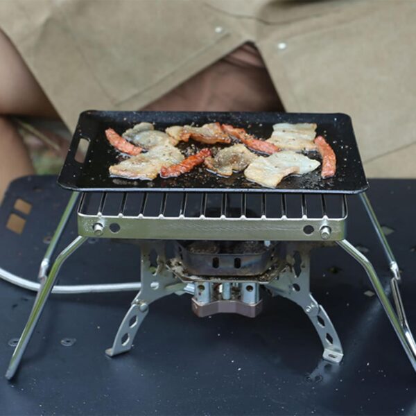 1d94e7a313d1b120 OAJABBGE Klappbarer Lagerfeuer Grill Herd Ständer Edelstahl Camping Feuer Kochgestelle Grill Herd Ständer Für Outdoor Camping Wandern