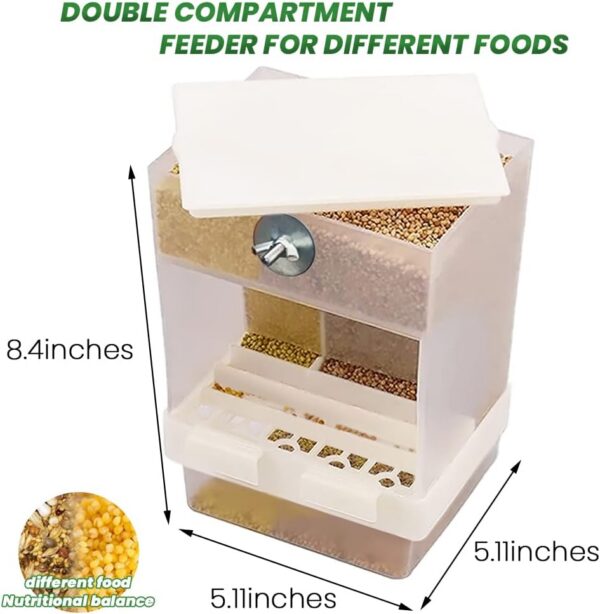 1dd420d97d723582 Large Capacity- Parrot Automatic Feeder,No Debris Bird Feeder, Parrot Cage Accessories Canary Parrot Bird Parrot Seed Food Container (Can Hold a Variety of Food) by Old Tjikko