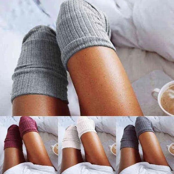 1dd819bd564830cd Thigh Girls Winter Warm Long Women Sexy Stocking Medias Pantyhose Stockings Knitted Knee High Socks Y1119