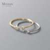 Modian Real 925 Sterling Silver Simple Thin Clear CZ Finger Rings Adjustable 14K Gold Ring For Women Wedding Jewelry Gifts
