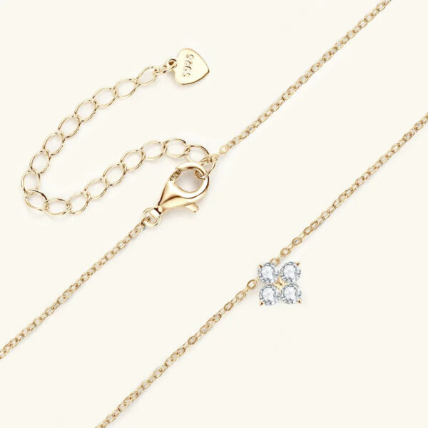 TBCYD 3MM 0.4cttw D Color Clover Necklace Pendants For Women S925 Silver 18K Gold Plated Neck Chain Classic Fine Jewelry Gifts