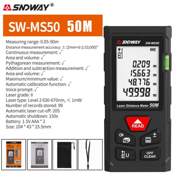 1dfb9ff09b6c2807 SNDWAY SW Rangefinder Digital Distance Professional High Precision Mini Range Finder Laser Tape Measure Trena Meter