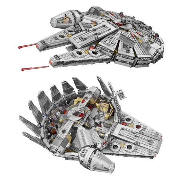 New 1381 Pcs Space Millennium War Ship Spacecraft Set Falcon Alien MINI 75105 Figure Model Building Blocks Bricks Toy Kids Gift