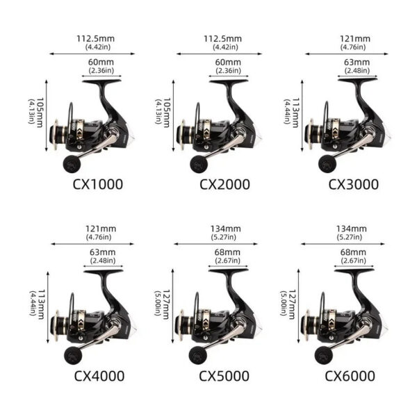 1e1b05218effdae7 All Metal Salt Water Surf 1000-6000 Spinning Fishing Reel Black/gold 14 Bearing Balls 15KG Max Drag