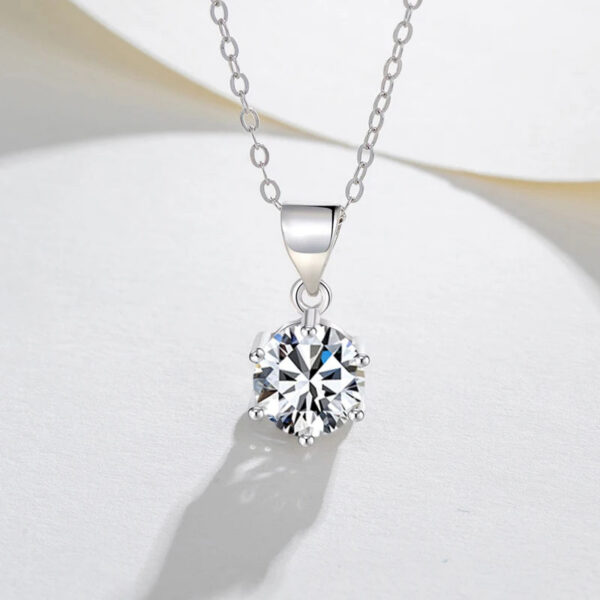 NeeTim 4ct 10mm Moissanite Necklace For Women Sterling Sier with Gold Plated Lab Diamond Pendant Wedding Party Jewelry
