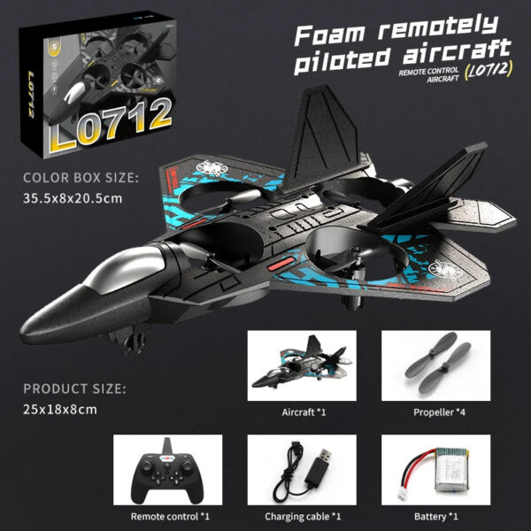1e3a191b14905267 L0712 RC Plane 2.4G Remote Control Aircraft Gravity Sensing Aircraft Glider with Light EPP Foam Fighters for Boys Children