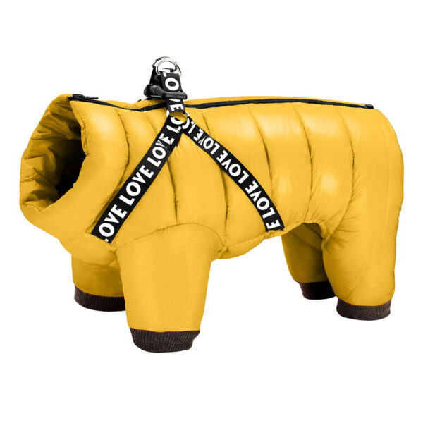 Winter Clothes Super Warm Pet Dog Jacket Coat With Harness Waterproof Puppy Clothing Hoodies For Small Medium Dogs Outfit