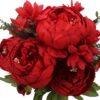 1e40b918e86b991a Duovlo Springs Flowers Artificial Silk Peony Bouquets Wedding Home Decoration,Pack of 1 (Spring Red)