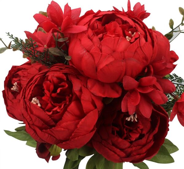 1e40b918e86b991a Duovlo Springs Flowers Artificial Silk Peony Bouquets Wedding Home Decoration,Pack of 1 (Spring Red)