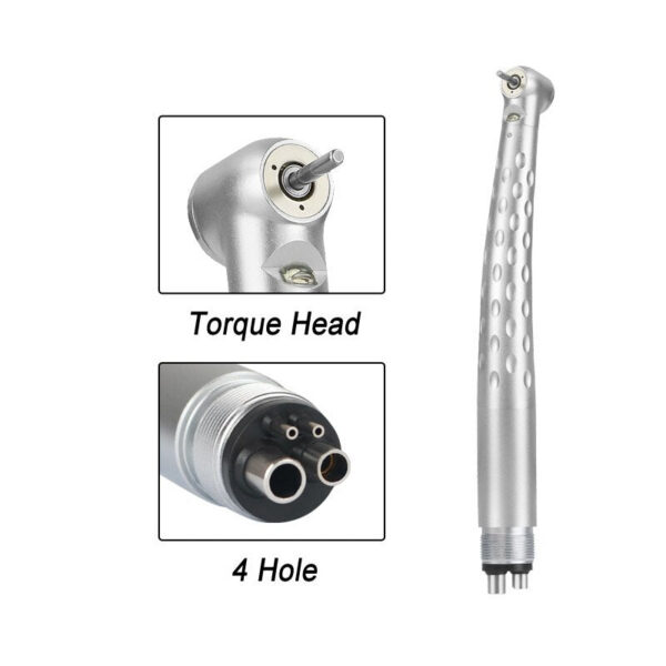 Dental High Speed LED E-Generator Handpiece 2/4 Holes Standard Head Push Button Ceramic Bearing Dentist Tips Triple Water
