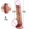 1e501467fb506296 Realistic Dildos Women Skin Sliding Foreskin Testicles Dildo Anal Vaginal Stimulation Strapon Big Sex Toys for Woman