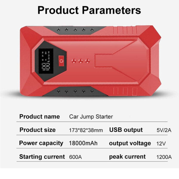 GKFLY 1200A High Capacity 18800mAh 12V Jump Starter Portable Starting Device Power Bank Charger For Car Battery Booster