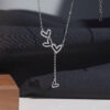 Sterling Sier Hollow Heart Necklace Sparkling Diamond Tassel Pendant Women's Clavicle Chain Wedding Jewelry Accessories