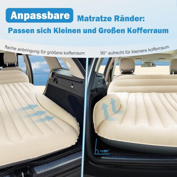 Ciremiv Auto Matratze mit dem Umfassendsten Auto Camping Schlafzubehör | Auslaufsichere, Bequeme, Langlebige Auto Luftmatratze | Luftbetten with Luftpumpe | für SUV Minivan MPV Road Trip Dachzelt