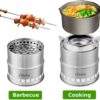 1e8a745f05df457a Ohuhu Rocket Stainless Steel Lightweight Camping Stove - Wood Alcohol Portable Outdoor Cooking Picnic BBQ Hiking with Mesh Bag