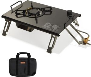 Naturehike Camping Gas Stove for IGT Table, Folding Isobutane Stove with Carry Bag, Portable Camp Stove for Outdoor Car Camping Cooking Tailgating