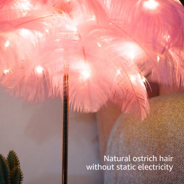 1e9e1fd5128c6446 LED Feather Table Lamp Night Light USB Operated Remote Control Bedside Lamps For Home Living Room Bedroom Wedding Party Decor