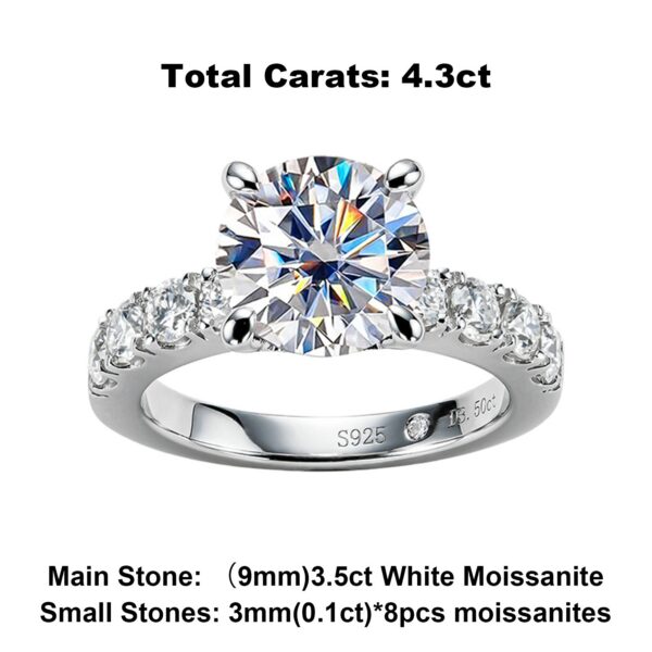 1ea10b205019f23a AnuJewel 4.3cttw D Color Moissanite Engagement Sterling Sier Gold Plated Lab Created Diamond Wedding Band Rings
