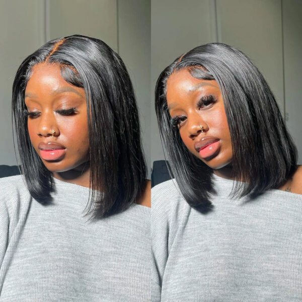13x5x2 Straight BOB for Women Pre Plucked T Part Wigs Brazilian Lace Human Hair Wig Perruque Cheveux Humains