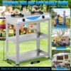 1ec4fbe47c521f43 2 Burner Propane Gas Stove,19000BTU Portable Gas Stove with Support Leg Stand and Adapter Auto Ignition Camping Stove,propane burner for RV, Apartment, Outdoor Cooking