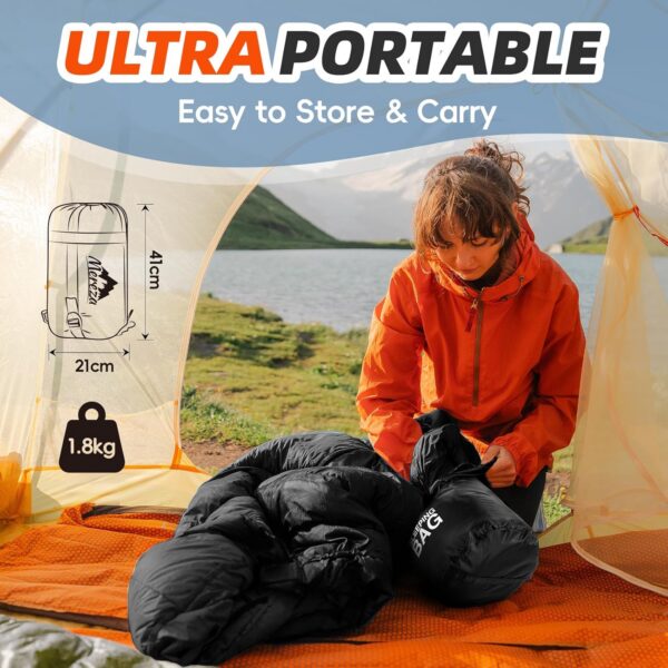 1ed9b393cf37e32b MEREZA Sleeping Bags XL for Adults Cold Weather Mens Large Wide Sleeping Bag for Big and Tall Girls Boys with Compression Sack for Camping Backpacking Warm & Cool Weather