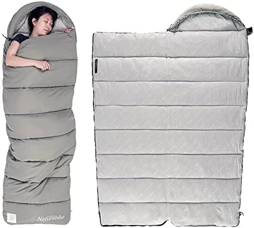 1ee36091db32a279 Naturehike Baumwollschlafsack mit Kapuze, 3-Jahreszeiten-Schlafsack, Leicht, Tragbar und Spleißbar, Gefüllt mit M180/M300 HHochwertiger Baumwolle