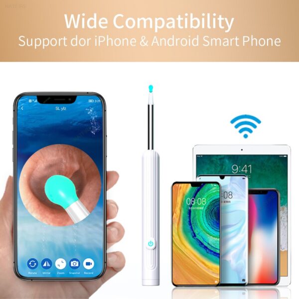 1ee550a134edb6b6 Smart Visual Cleaner 1296P Ear Sticks Otoscope USB C Charging Endoscope Wax Removal Tool Earpick Mini Camera Health Care