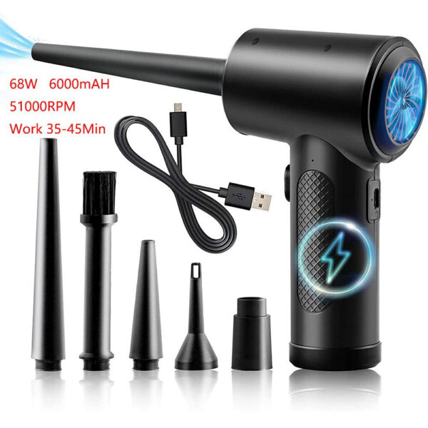1f034001e39a8eaa Portable Mini Car Duster Strong Suction Power Handheld Vacuum hine Rechargeable Basic Version 5 Nozzles