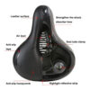 1f08287f7be57290 Hollow Breathable Bicycle Men Women MTB Road Saddle Shock Absorbing Comfortable Big Butt Bike Seat Safety Warning