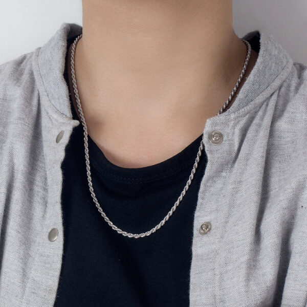 1f0a2746603278aa Men 100% Sterling Sier 3mm Twist Rope Necklace Women Diamond Cut Clasp Box Chain 16-30 inch Chocker Jewelry Boy Gifts