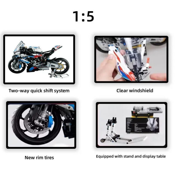1f27364b0e0723a9 New 42130 Expert Puzzle Simulation Model Motorcycle Building Block Assembly Birthday Gift Toy