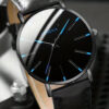 1f2faa739a9f2976 3PCs Men's Simple Round Belt Quartz Watch+Woven Bracelet+Necklace Combination Set