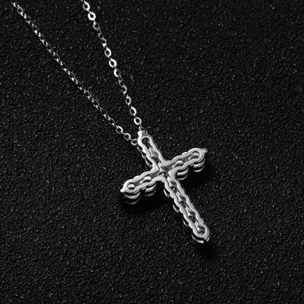EWYA Real Moissanite Jesus Cross Pendant Necklace for Women Sterling Sier 2.5 3 4mm Diamond Chains Necklaces Fine Jewelry