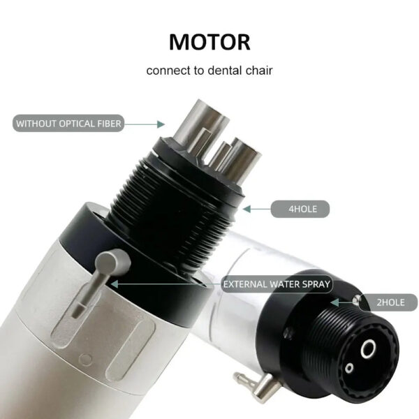 NSK FX23 Style Dental Low Speed Handpiece Kits Teeth Polishing Contra Angle Air Motor External Water Spray 2/4H Connector E-type
