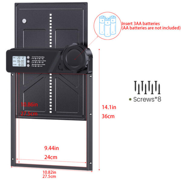 Coop Intelligent Timer Electric Aluminum Timing Opener Auto Chicken Door Farm Automatic Management Tool
