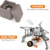 1f5d6f8258c9991f Odoland 3500W Windproof Camping Gas Stove Portable Collapsible Outdoor Camping Stove with Piezo Ignition Backpacking Stove for Outdoor Cooking Hiking Picnic and Camping Grey