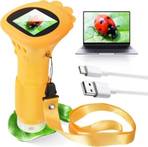 Kids Microscope 1000x Magnifier Microscope 200 Megapixels With LED Photo Video Function Educational Toys Science For Children