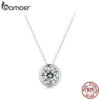 BAMOER 1 Carat Bazel Moissanite D color VVS1 Lab Grown Diamond Necklace for Women Sterling Sier Wedding Jewelry