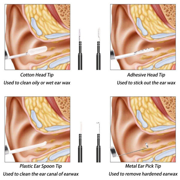 Smart Visual Medico Otoscopio Cleaner Endoscope Earpick Camera Wax Remover Tool Picker Ear Stick beleza e saude
