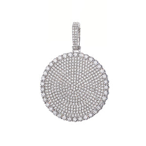 20/30/40mm Round D Color VVS Moissanite Pendant Sterling Sier Necklaces Iced Out Shining Passed Diamond Test Wholesale
