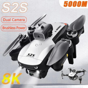 1fa9a7ac11fce659 New S2S Drone 8K HD Dual Camera Brushless Motor Obstacle Avoidance Dron RC Helicopter Professional Foldable Quadcopter Toy